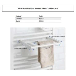 Sèche Serviettes ATLANTIC - Doris Digital - Mixte Ventilo - (avec 2 Patères) 9 Sèche Serviettes ATLANTIC - Doris Digital - Mixte Ventilo - (avec 2 Patères) -Valor Magasin dimensions barres portes serviettes atlantic 5