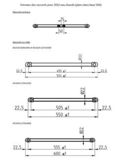 Sèche Serviettes - 2012 - Atlantic - Vertical - Blanc - Raccords Centrés 7 Sèche Serviettes - 2012 - Atlantic - Vertical - Blanc - Raccords Centrés -Valor Magasin entraxes des raccords2012 5