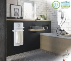 Sèche Serviettes électrique Soufflant INTUIS - Hélia -Valor Magasin helia blanc ambiance label