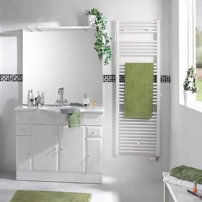 Sèche Serviettes - 2012 - Atlantic - Vertical - Blanc - Raccords Centrés 4 Sèche Serviettes - 2012 - Atlantic - Vertical - Blanc - Raccords Centrés – Image 2