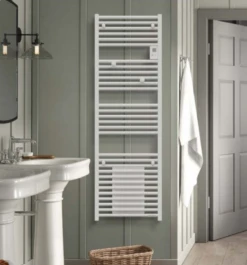 Sèche Serviettes THERMOR - Riva 4 Etroit - Vertical – Avec Soufflerie - Blanc Brillant